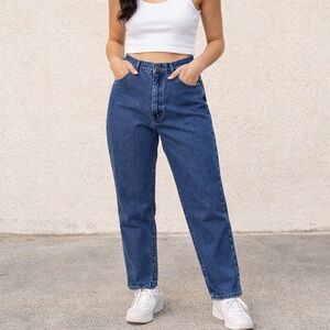 Lee Vintage High-Rise Mom Jeans USA Made Tapered Leg Blue Size 29